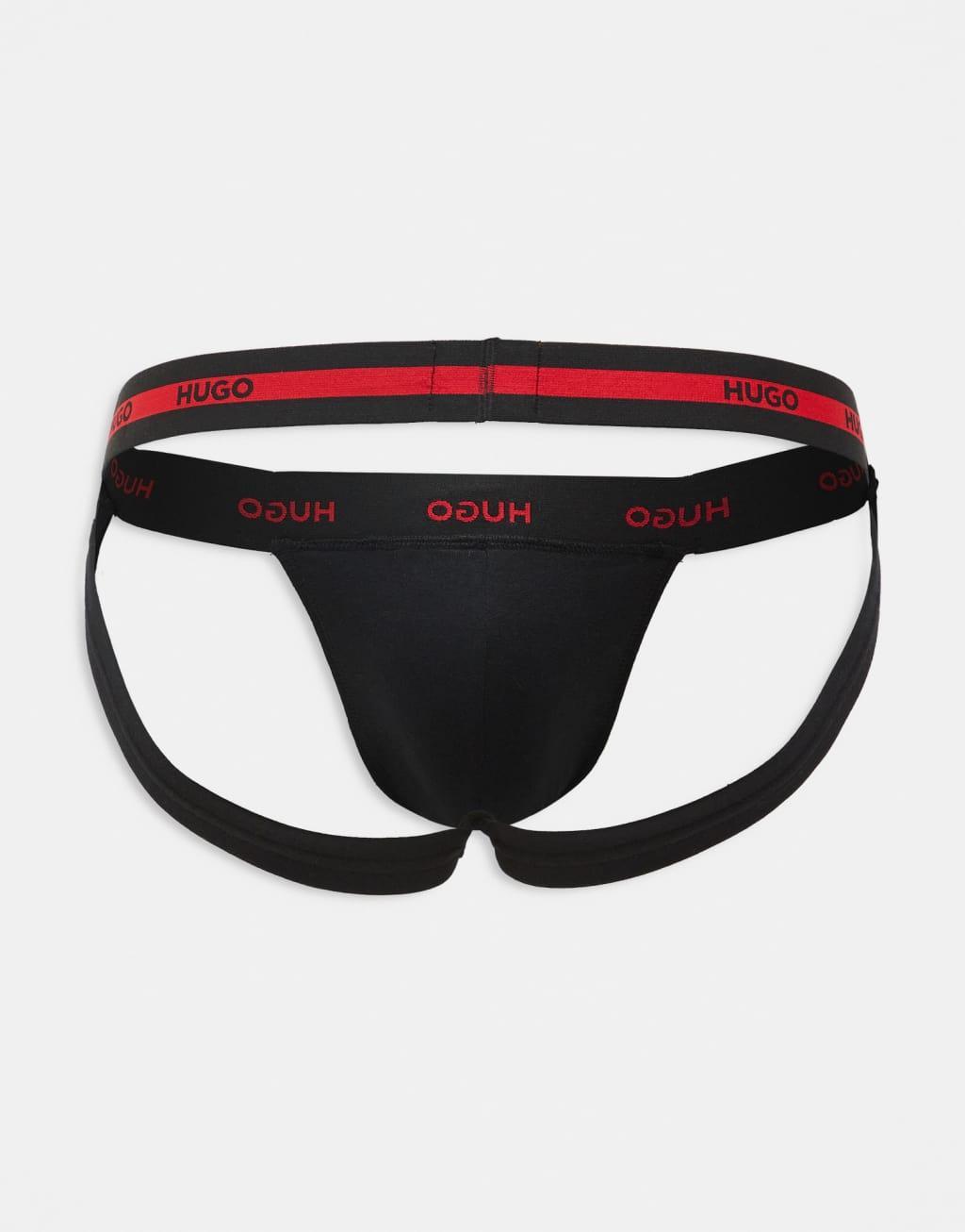 HUGO Bodywear 3-pack jockstrap in white, pink and black Product Image