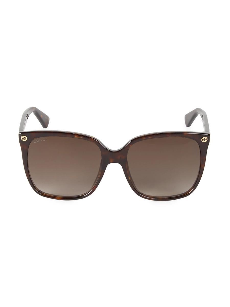 Square Acetate Sunglasses w/ Interlocking G Detail Product Image
