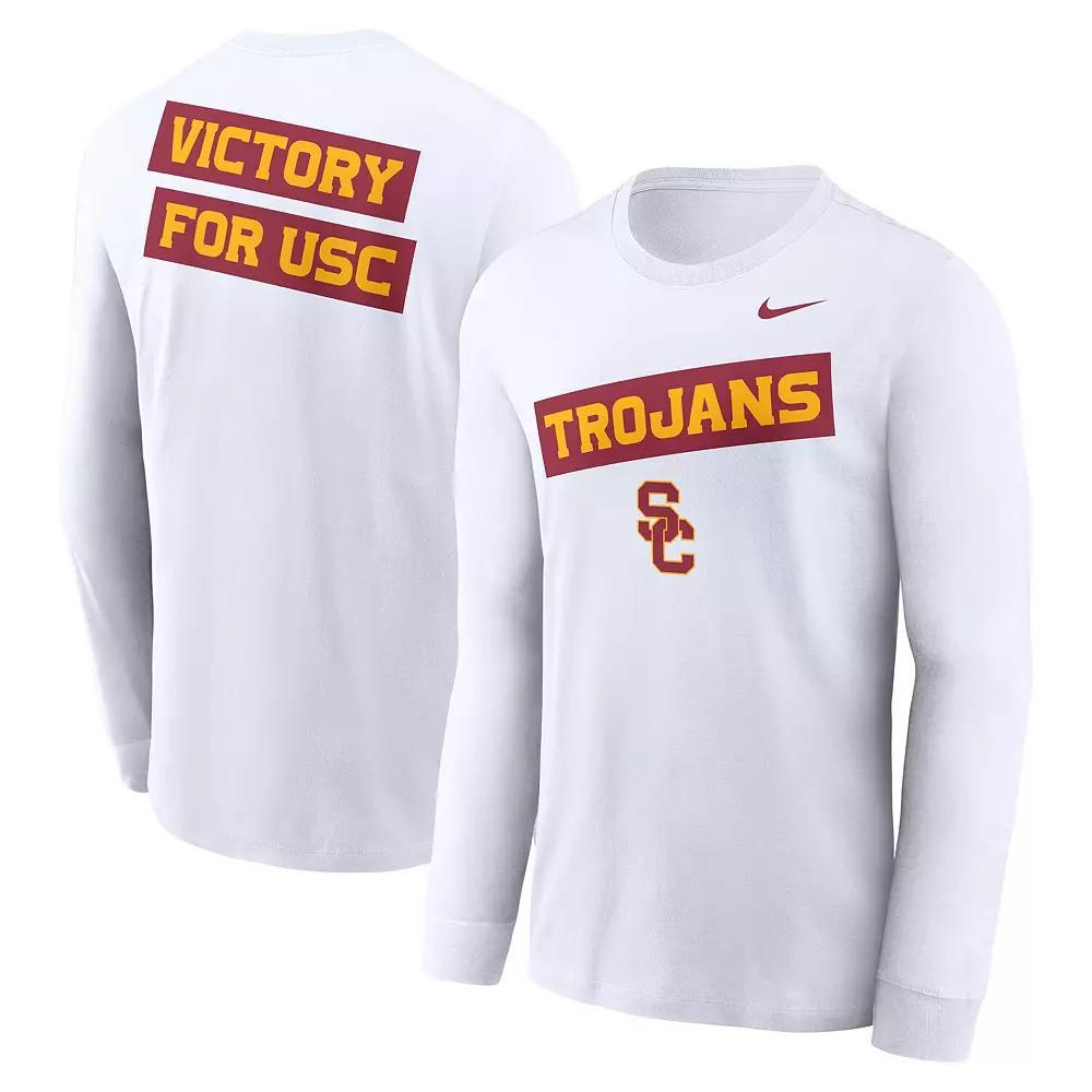 Men's Nike White USC Trojans Two-Hit Classic Location Long Sleeve T-Shirt, Size: 2XL Product Image