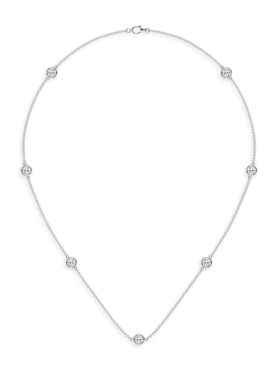 Womens 14K White Gold & 7-Diamond Station Necklace/0.70-2.10 TCW Product Image