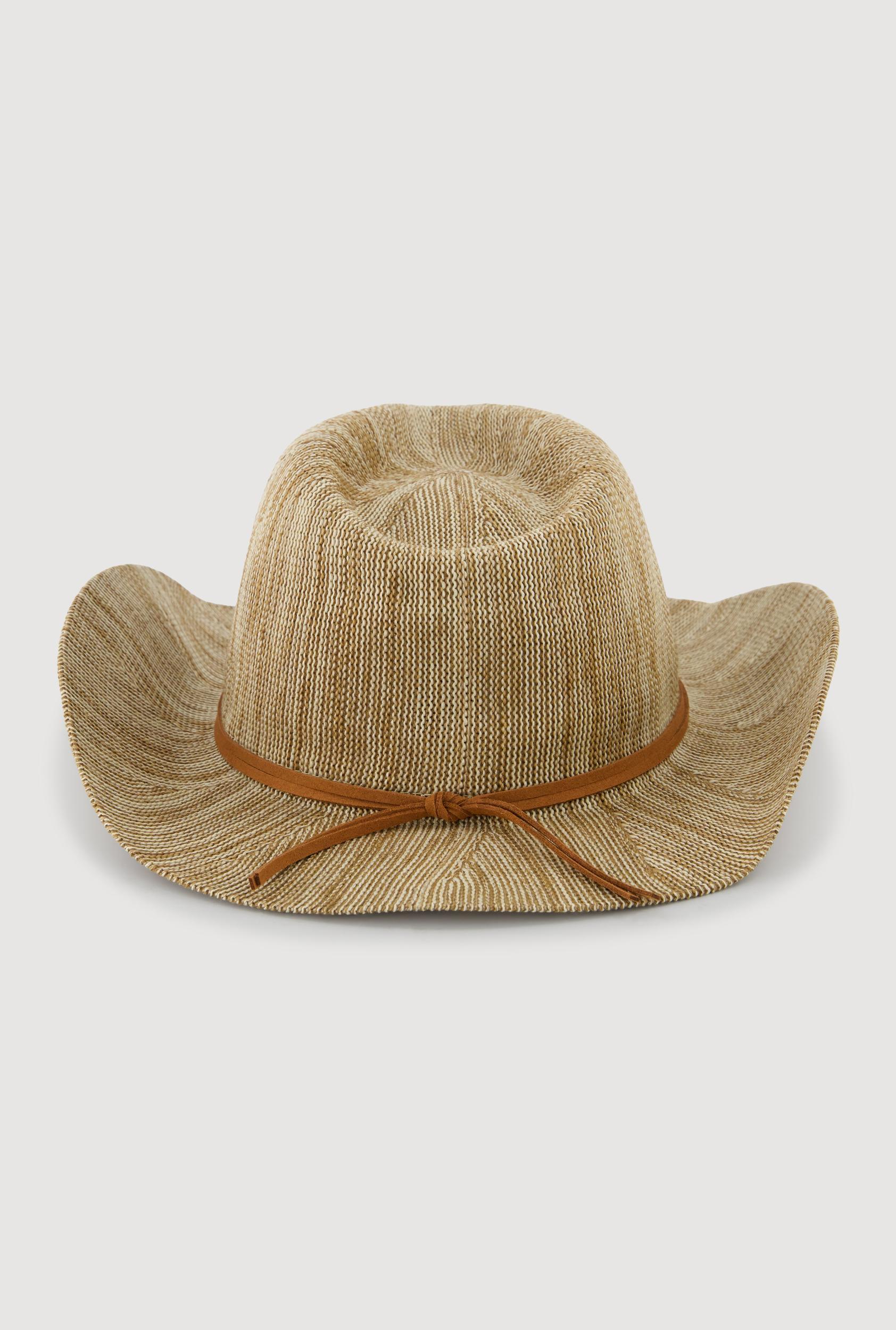 Womens Tie Front Trim Cowboy Hat Product Image