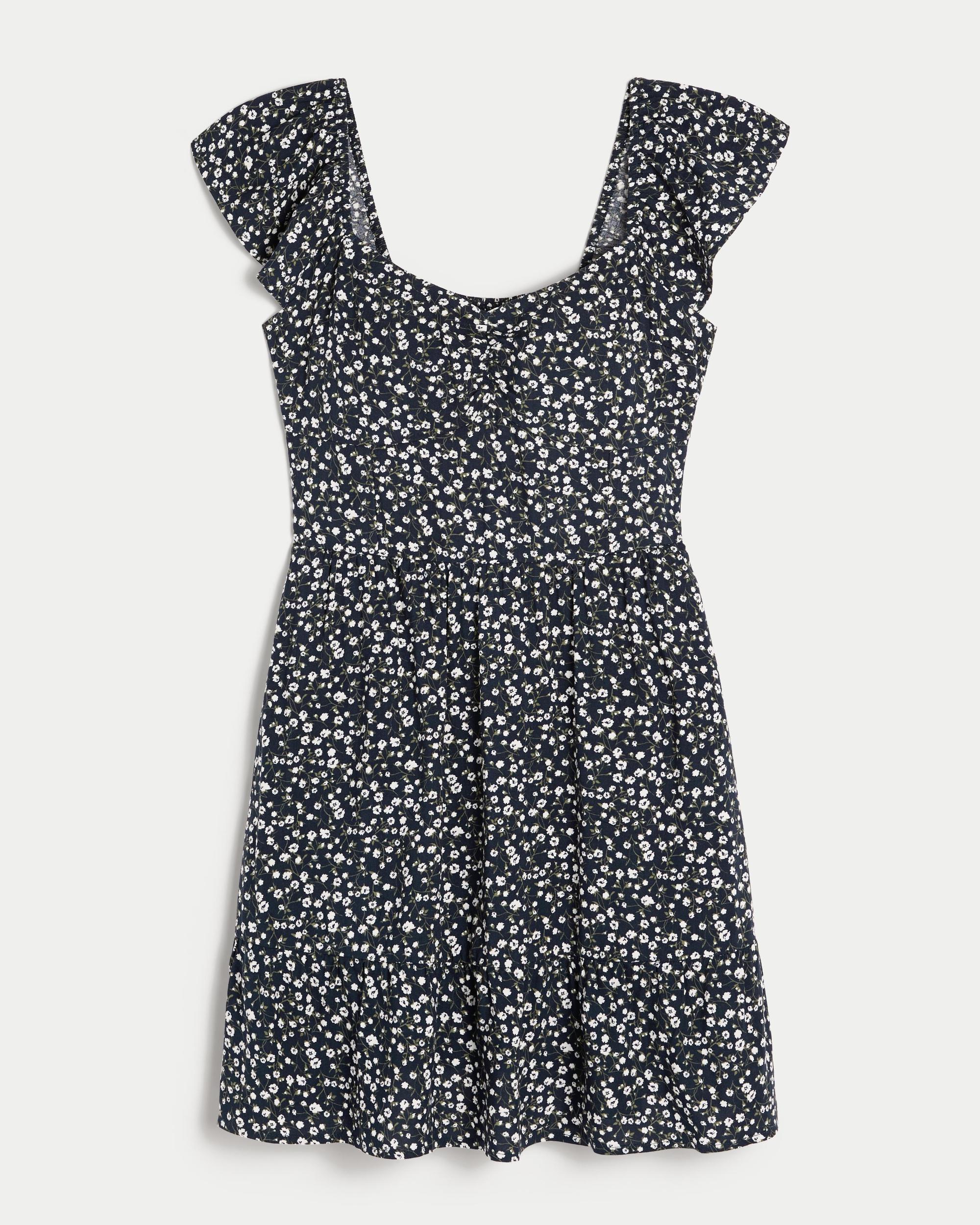 Short-Sleeve Cinch Bust Skort Dress Product Image