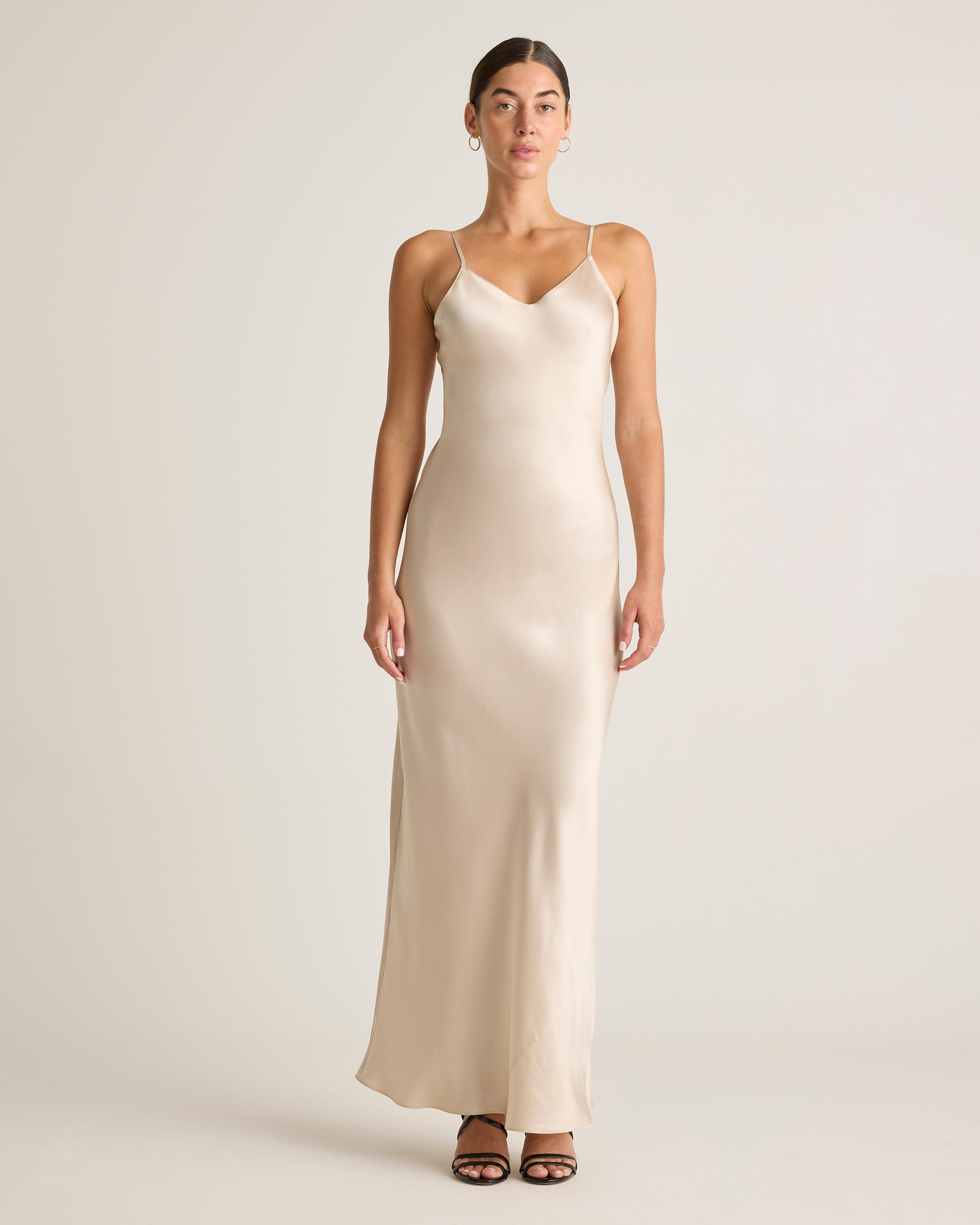 100% Washable Silk Maxi Slip Dress Product Image