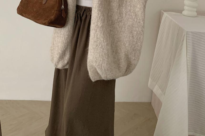Plain Open Front Oversized Cardigan Product Image
