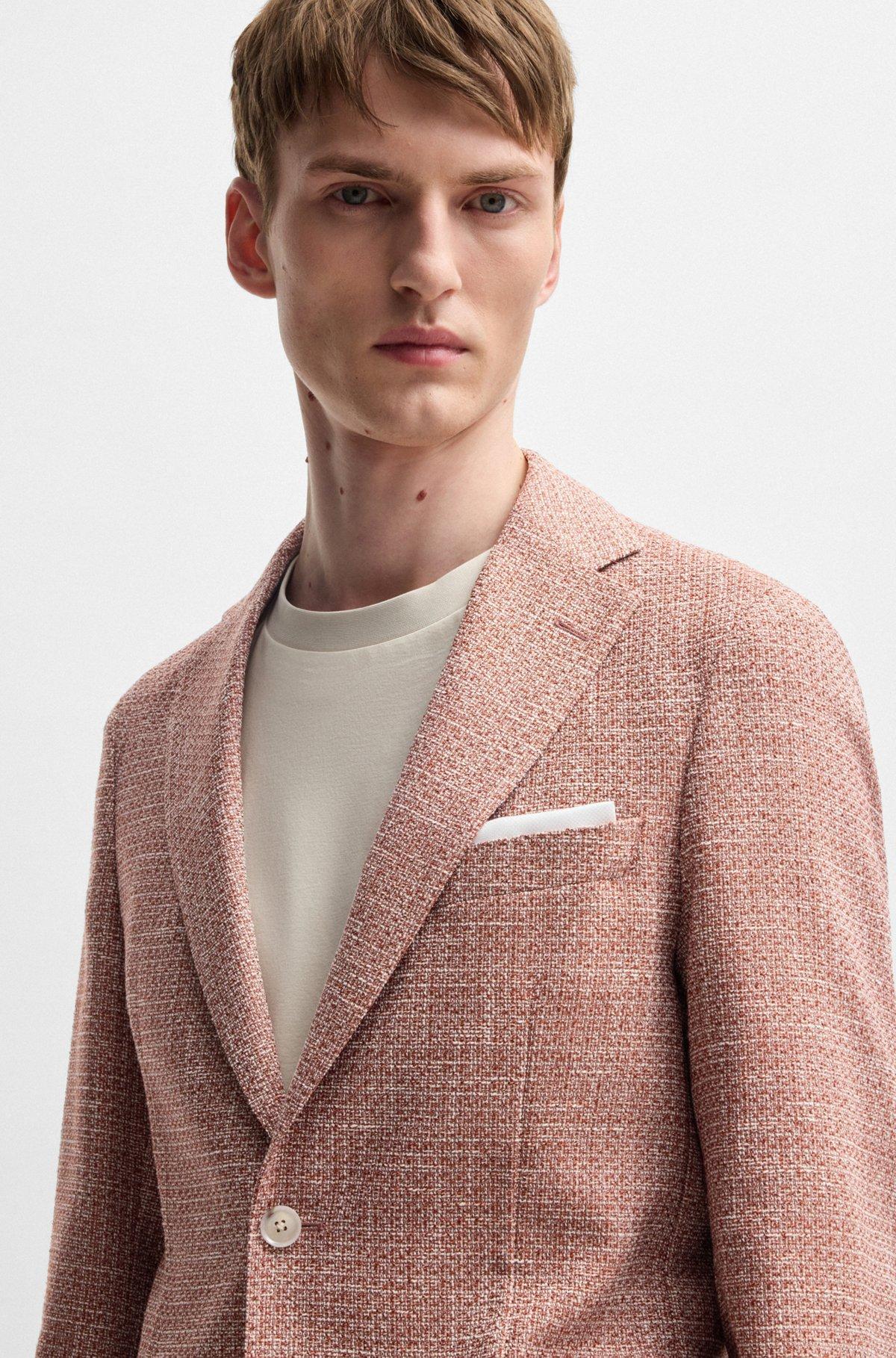 Slim-fit blazer in micro-patterned stretch tweed Product Image