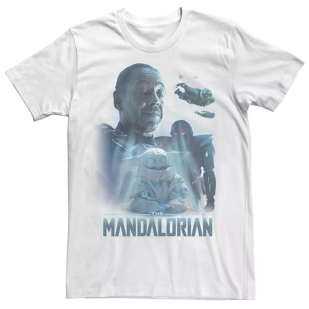 Men's Star Wars: The Mandalorian Grogu Moff Gideon Collage R14 Tee, Size: XXL, White Product Image