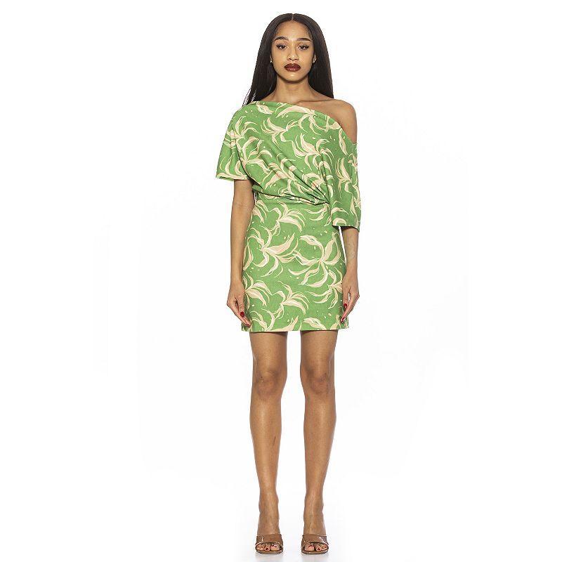 Women's ALEXIA ADMOR Draped Shoulder Mini A-Line Dress, Size: XS, Lapis Product Image