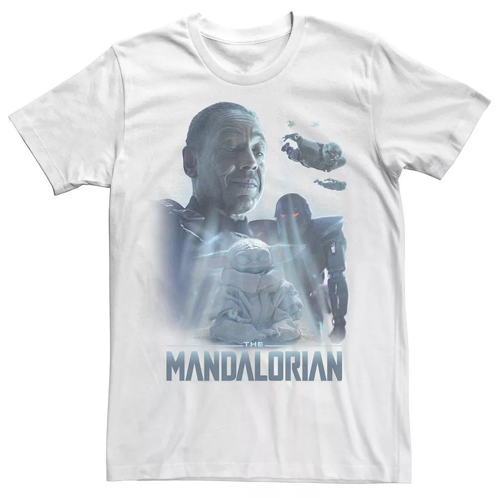 Men's Star Wars: The Mandalorian Grogu Moff Gideon Collage R14 Tee, Size: XXL, White Product Image