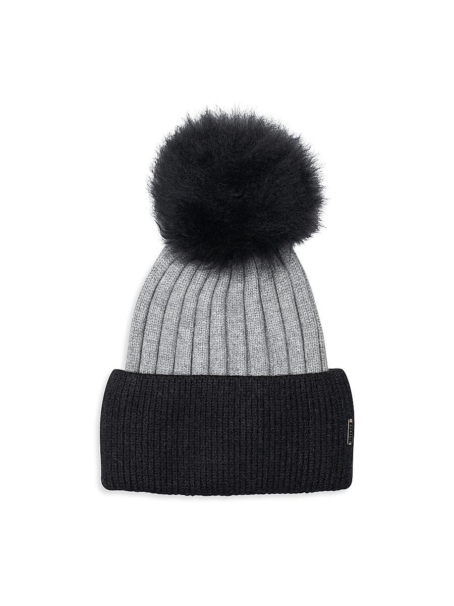 Womens Knit Hat with Toscana Lamb Pompom Product Image