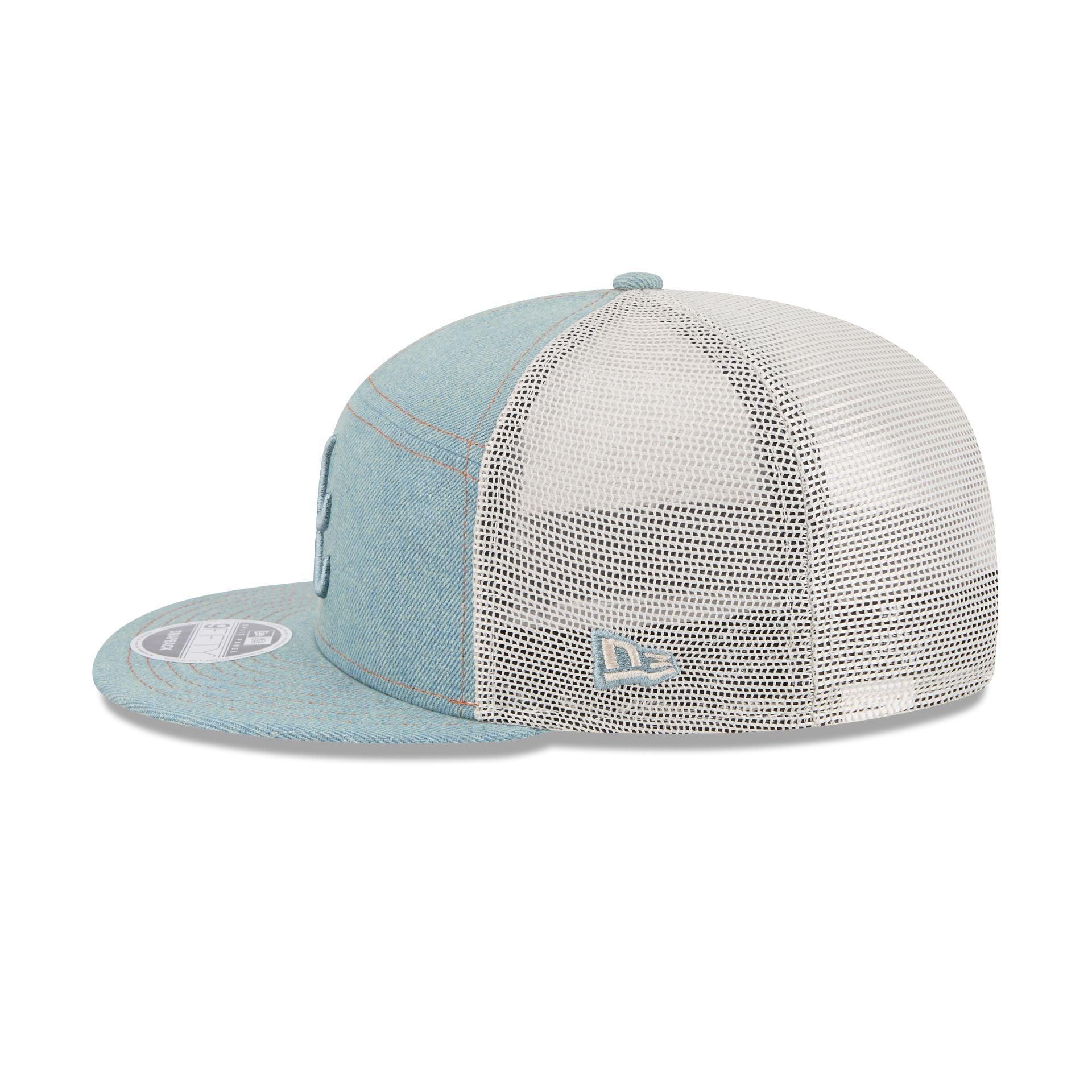 Atlanta Braves Denim Split Panel 9FIFTY Trucker Hat Male Product Image