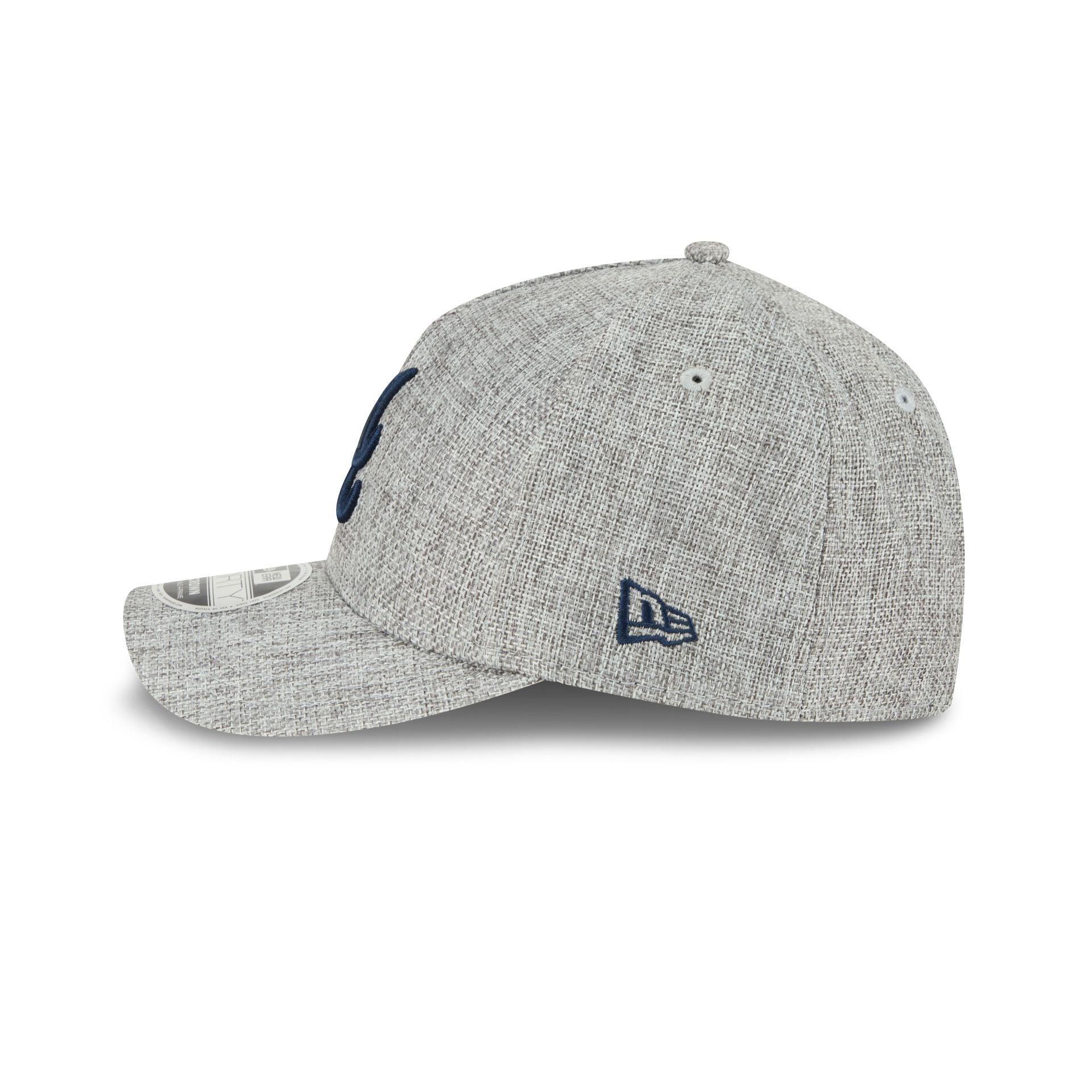 Atlanta Braves Cotton Weave Gray 9FORTY M-Crown A-Frame Snapback Hat Male Product Image