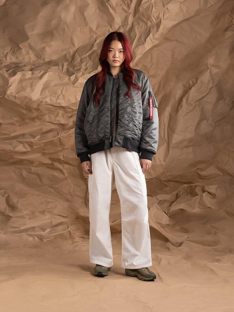 WOMEN'S MA-1 SHIRRING BOMBER JACKET - FIELD GRAY / M Product Image