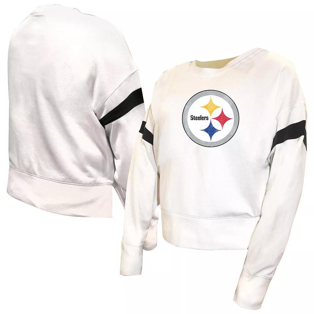 Women's Fanatics  White Pittsburgh Steelers Plus Size Fleece Pullover Sweatshirt, Size: 4XL Product Image