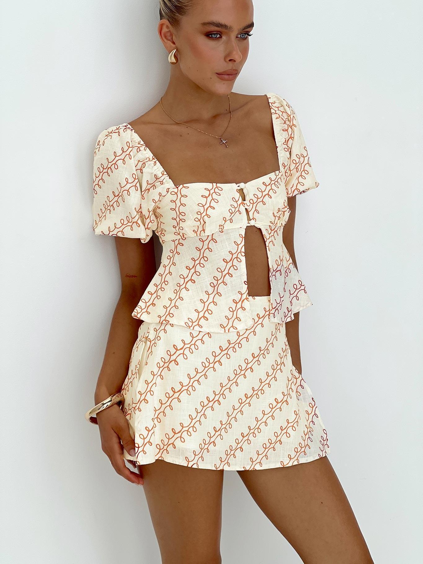 Passionfruit Linen Blend Top Multi Product Image