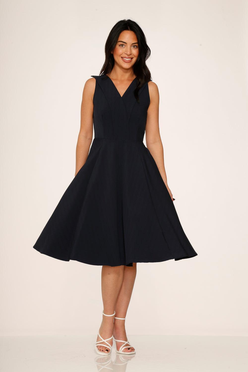 Navy Blue Swing Dress Product Image