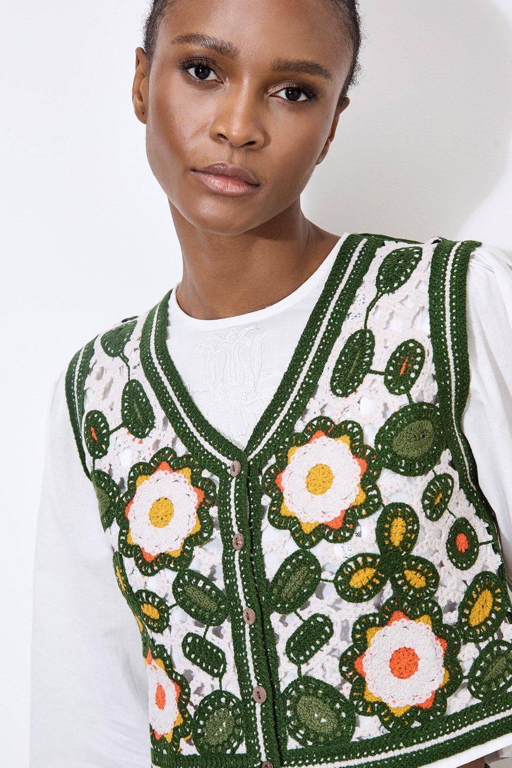 Floral Crochet Vest Product Image