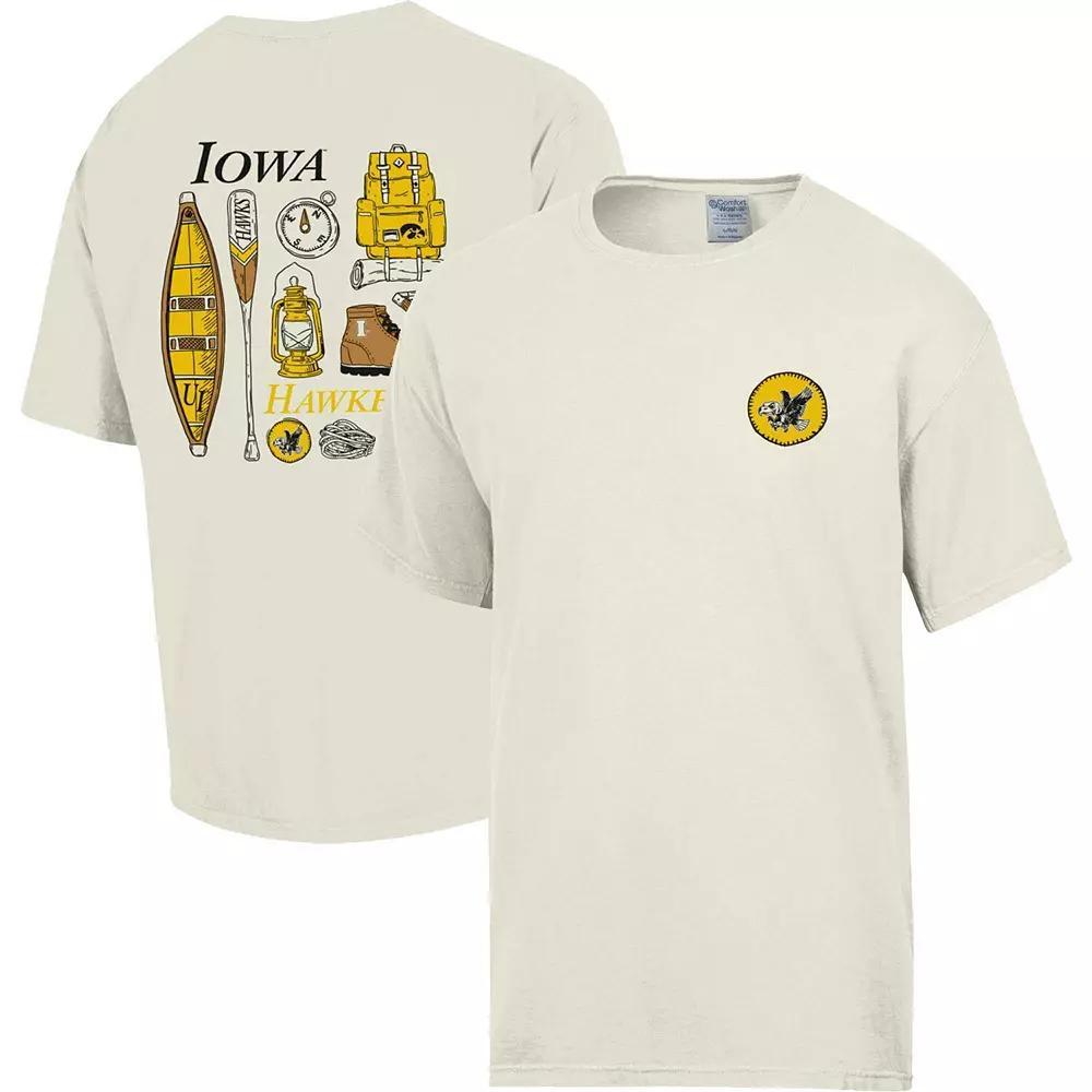 Mens Comfort Wash Cream Iowa Hawkeyes Camping Trip T-Shirt Product Image