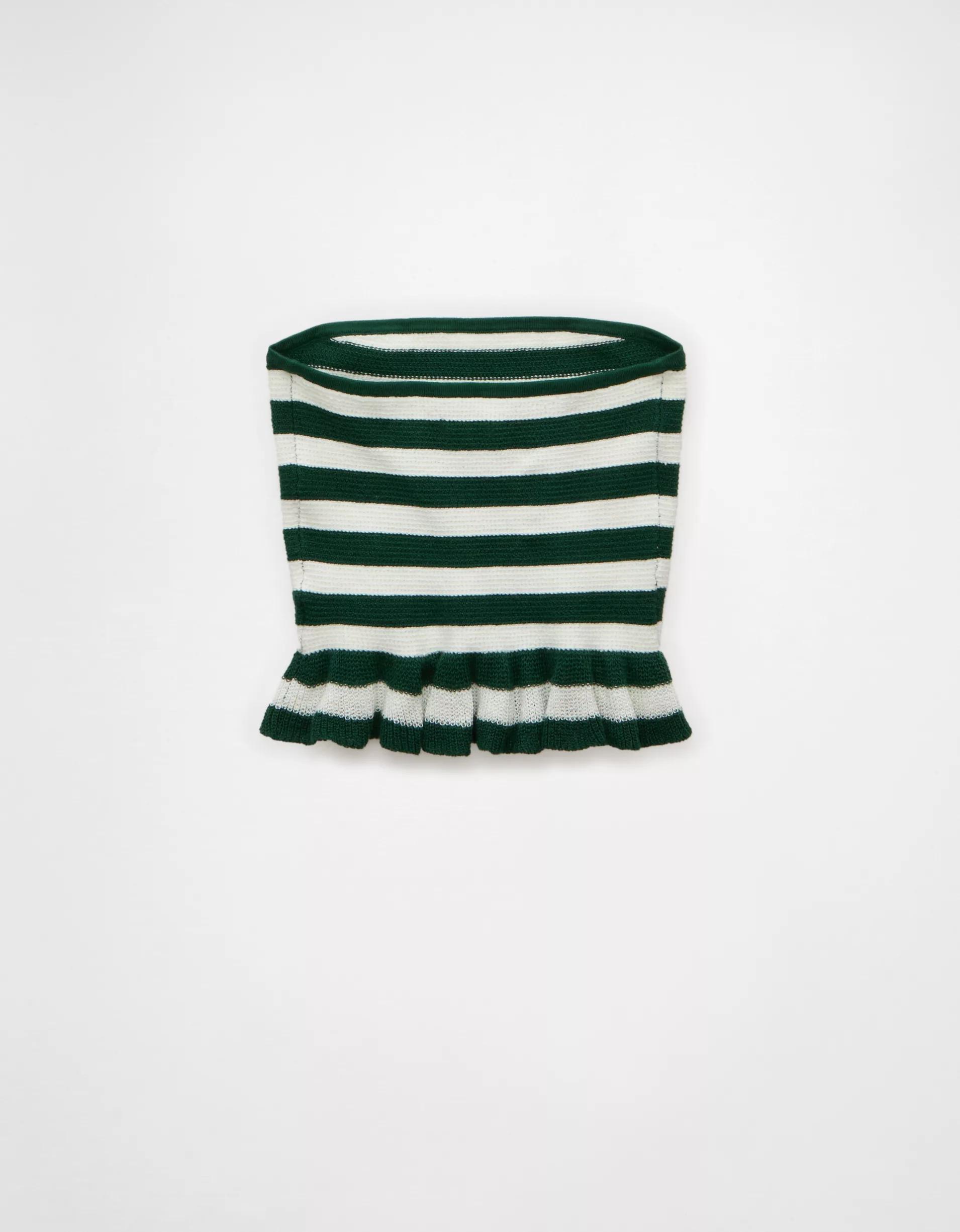 AE Cropped Peplum Sweater Tube Top Product Image