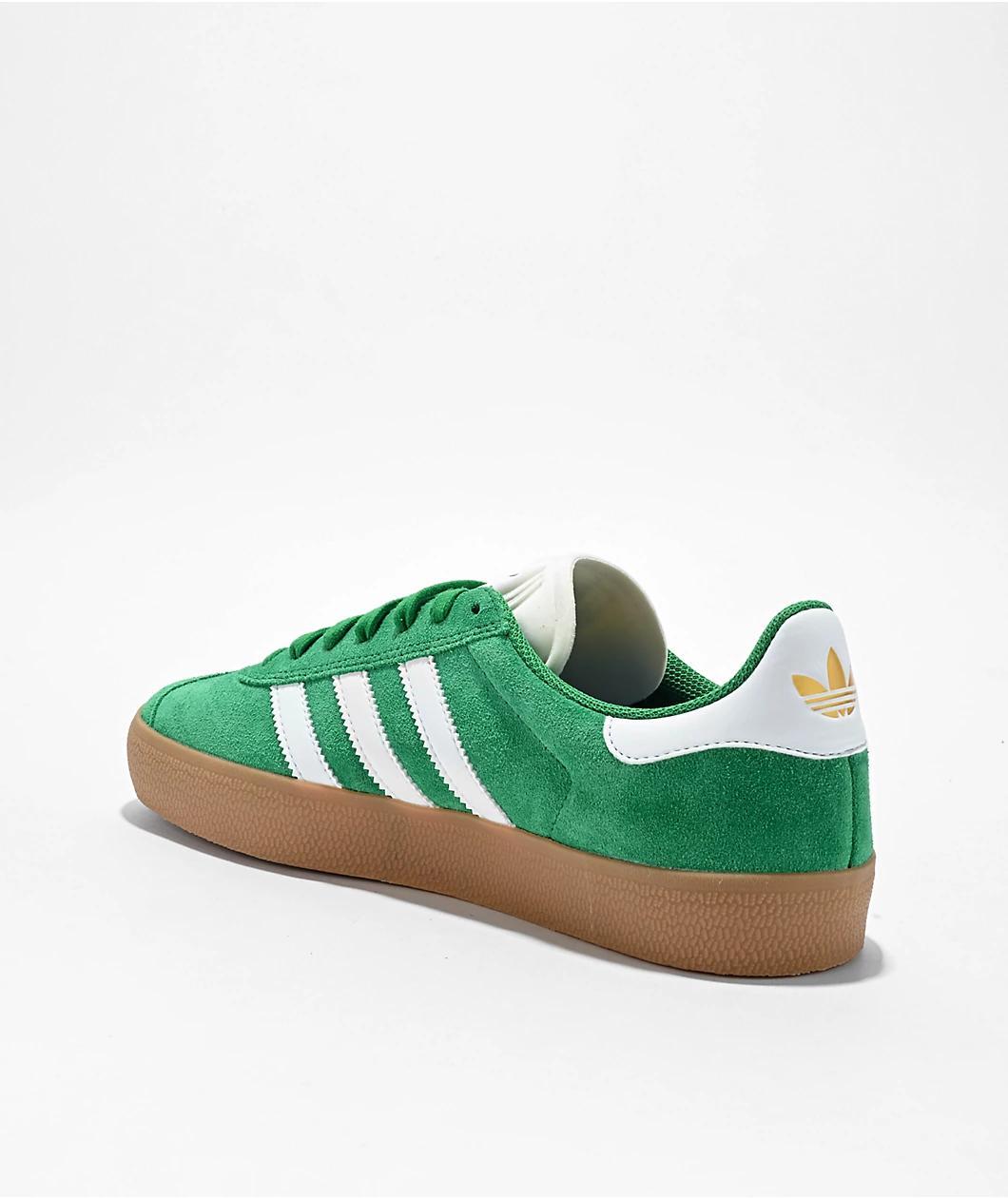 adidas Gazelle ADV Green, White & Gum Shoes Product Image