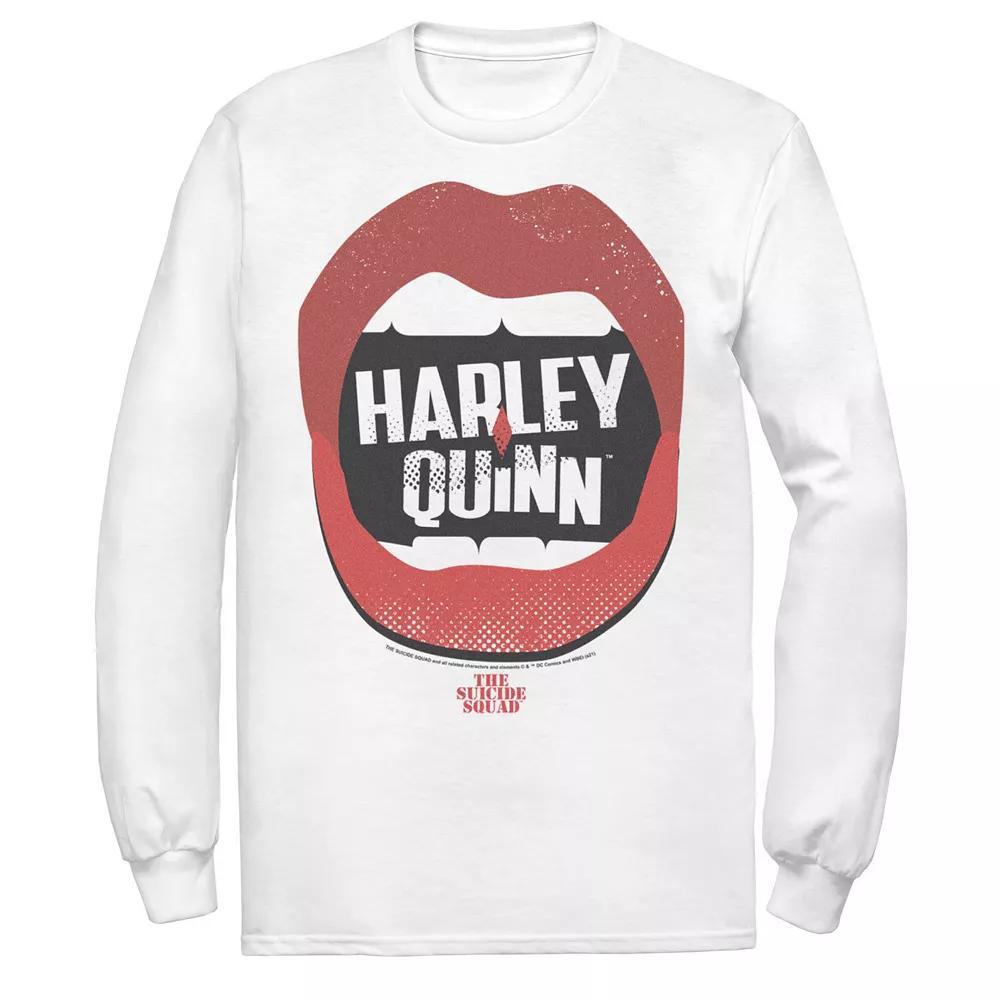 Men's The Suicide Squad Harley Quinn Lips Tee, Boy's, Size: Medium, White Product Image