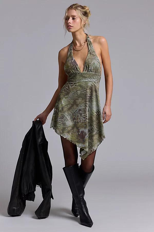 Urban Outfitters UO Jessa Mesh Halter Mini Dress Womens at Urban Outfitters Product Image