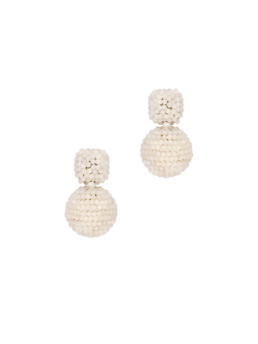 Womens Round Beaded Drop Earrings Product Image
