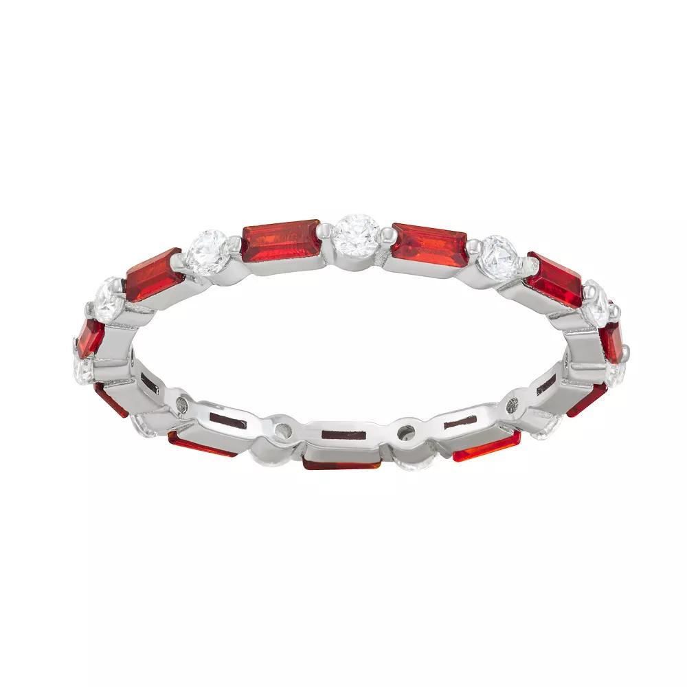 Contessa Di Capri Birthstone Eternity Ring, Women's, Size: 6, Sterling January Product Image