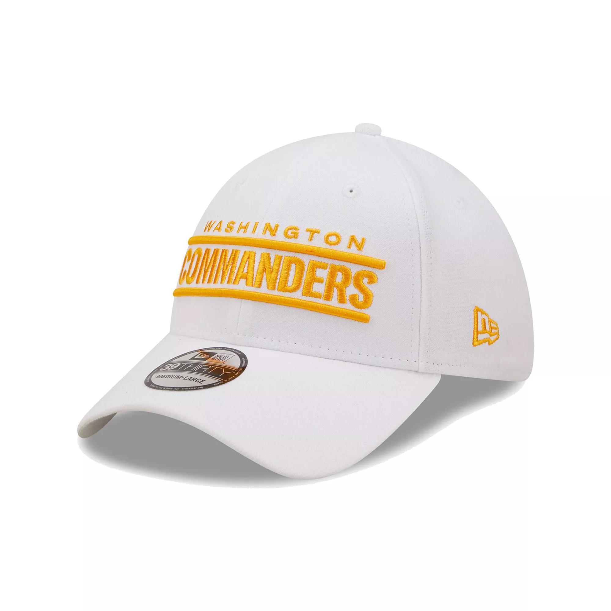 Men's New Era White Washington Commanders Wordmark Iced II 39THIRTY Flex Hat, Size: Medium/Large, Wft White Product Image