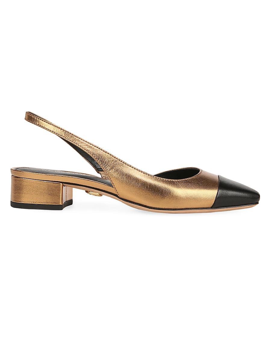 Womens Cecile 30MM Metallic Leather Slingback Pumps Product Image
