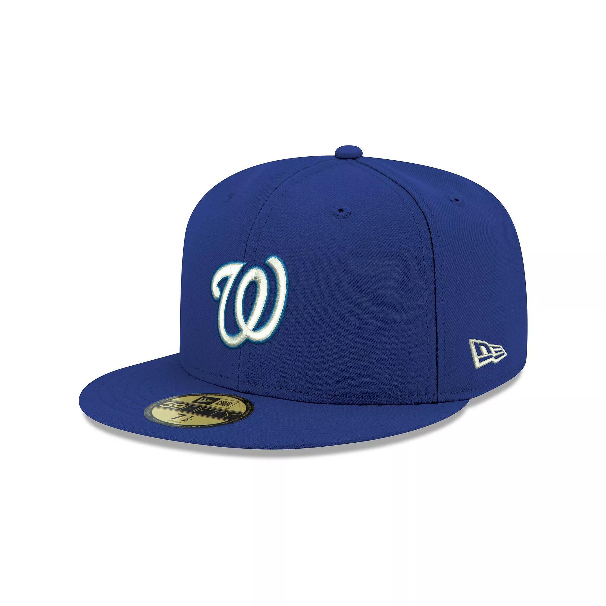 Men's New Era Royal Washington Nationals White Logo 59FIFTY Fitted Hat, Size: 7 1/2, Blue Product Image