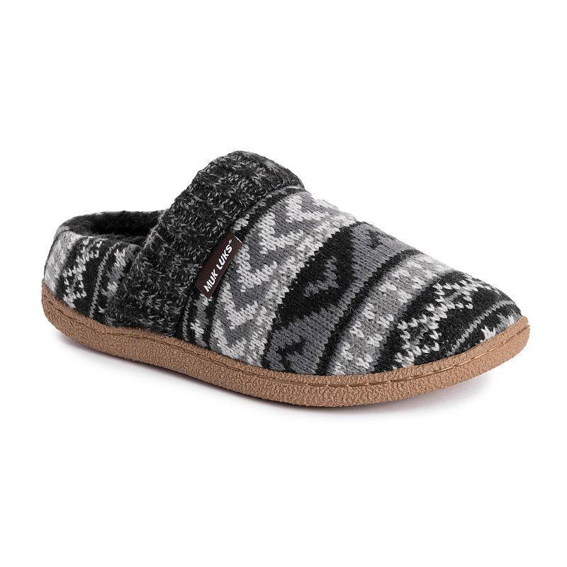MUK LUKS Marcel Mens Slippers Dark Gray Grey Product Image