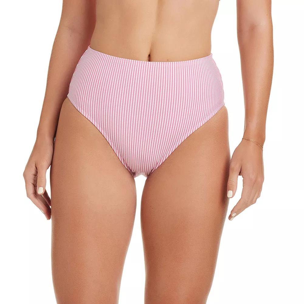 Women's Draper James Striped High-Waist Swim Bottoms, Size: XL, Pink Carnation Product Image