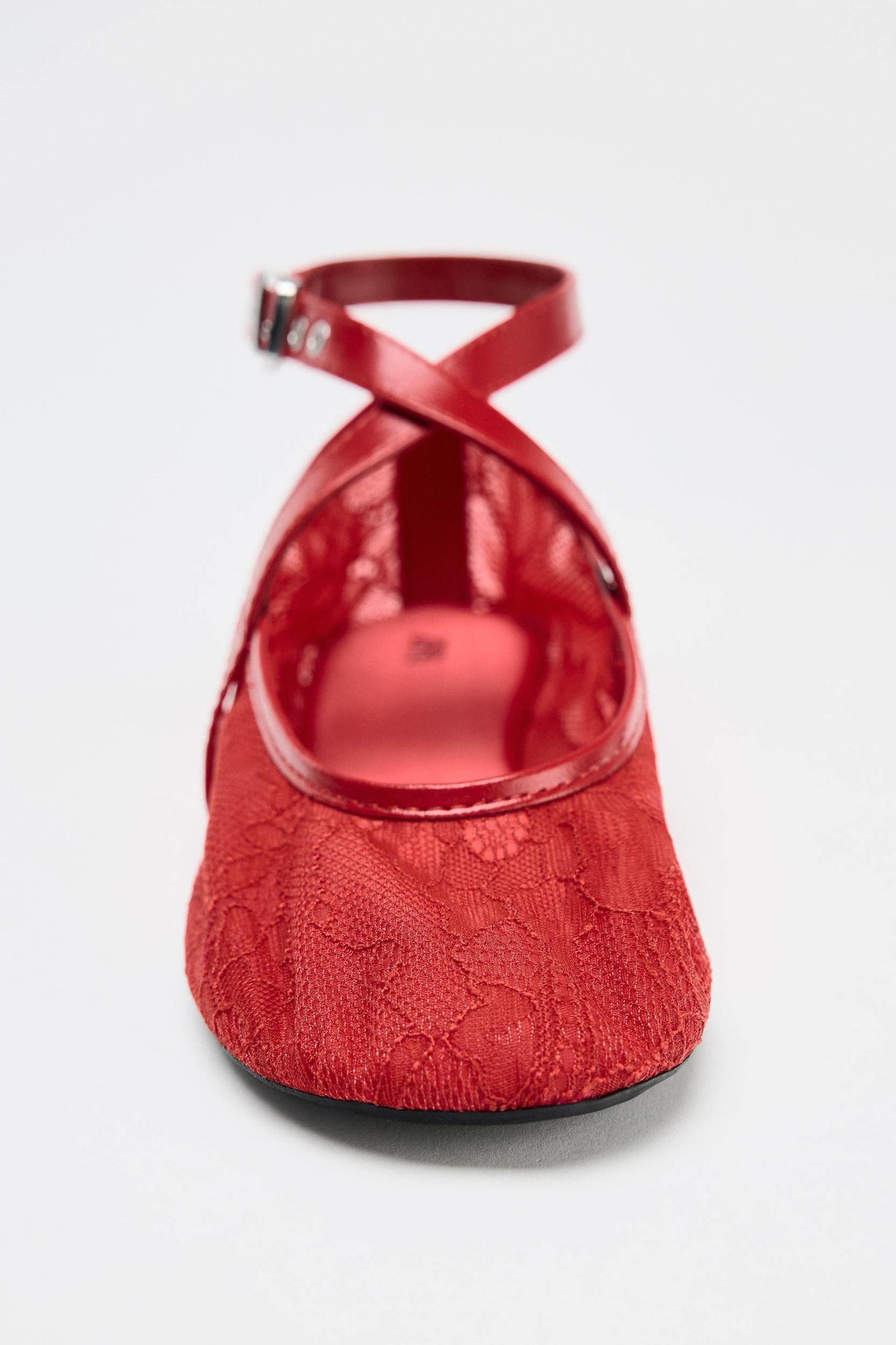 DOUBLE STRAP LACE BALLERINAS Product Image