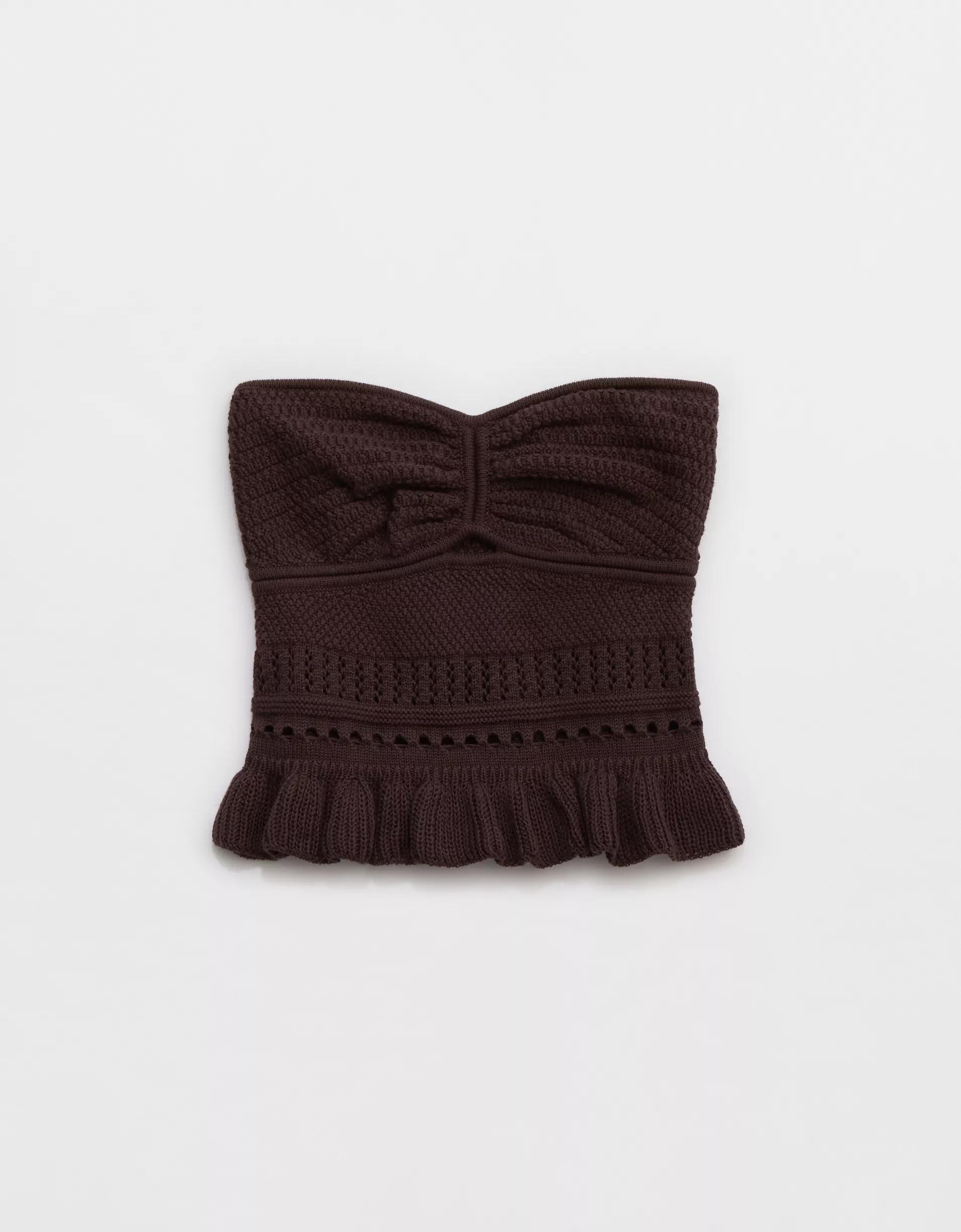 Aerie Peplum Sweater Tube Top Product Image