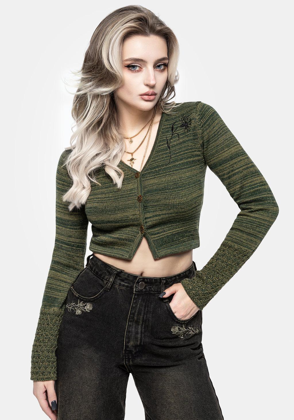 Diastella Floral Embroidered Crop Cardigan Product Image