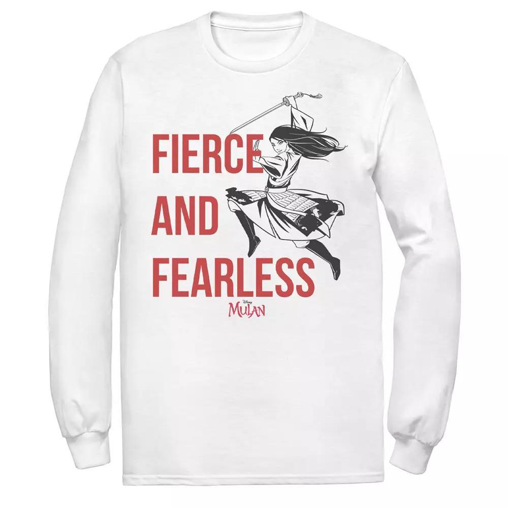 Men's Disney Mulan Live Action Fierce And Fearless Action Pose Tee, Size: XXL, White Product Image