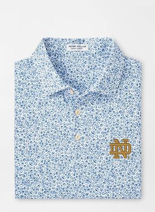 Peter Millar Mens Notre Dame Blitz Performance Polo | Color: White / Sport Navy | Size: 3XL | ND Product Image
