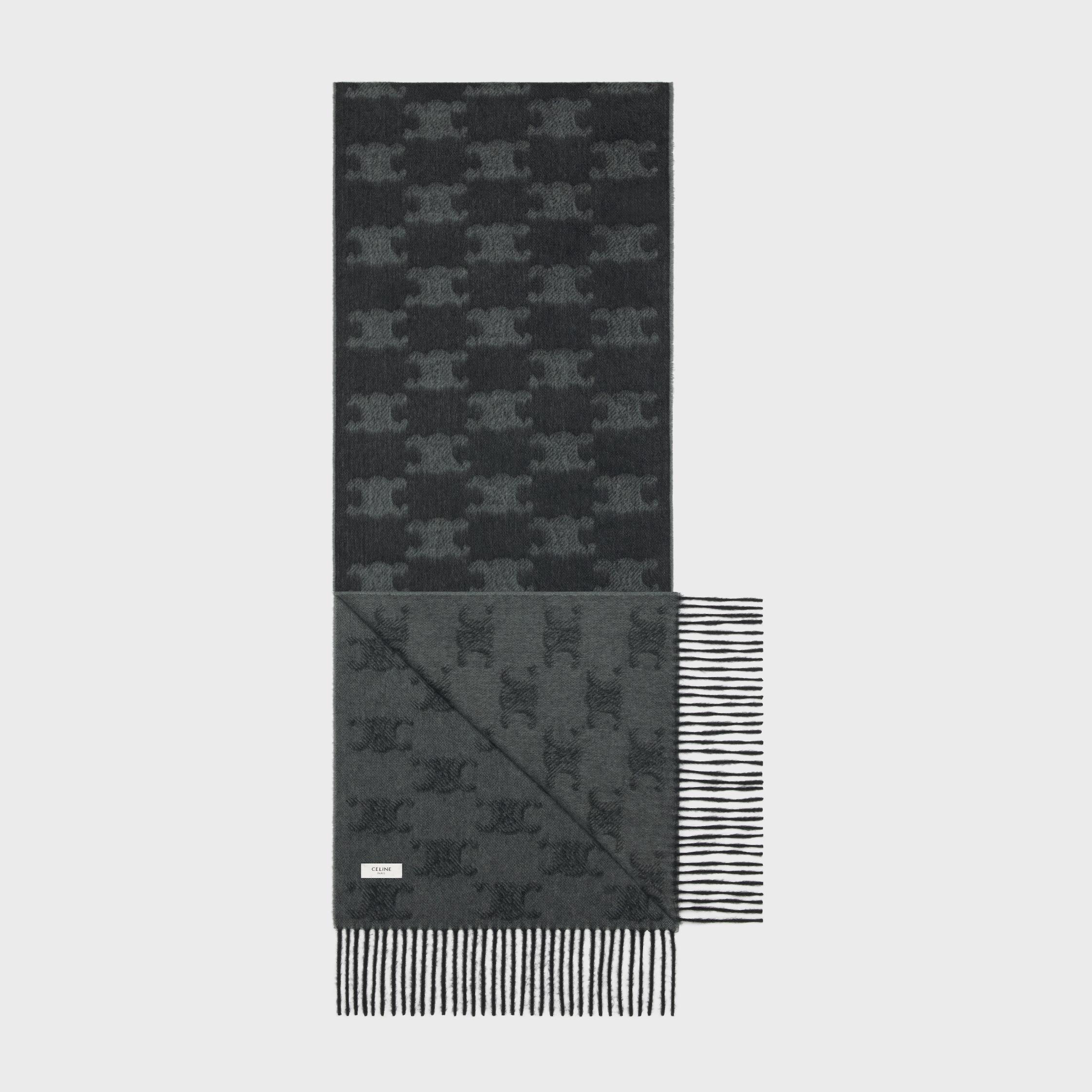 fringed scarf in monogram cashmere Product Image