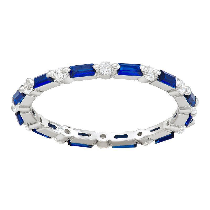 Contessa Di Capri Birthstone Eternity Ring, Women's, Size: 9, Sterling September Product Image