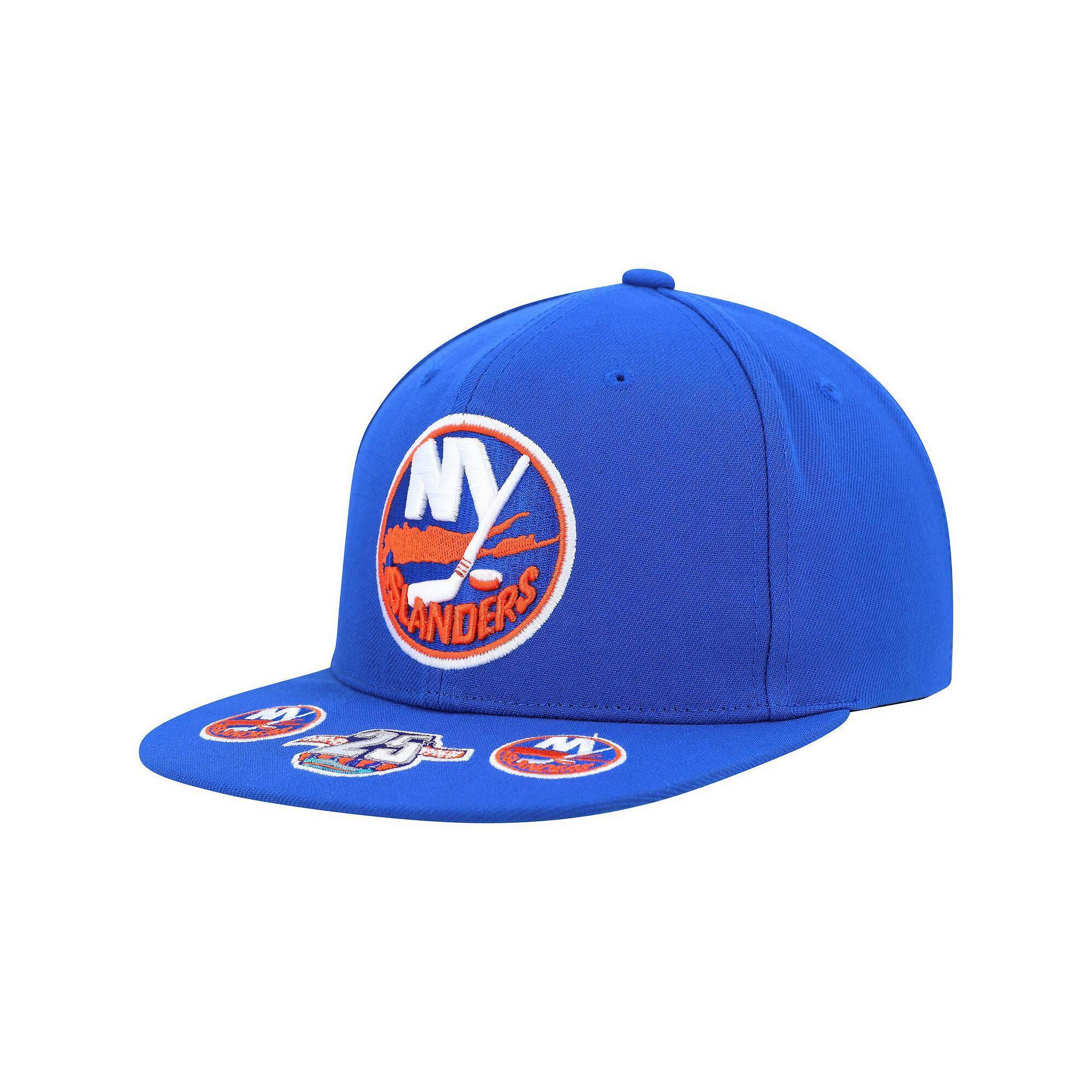 Men's Mitchell & Ness Royal New York Islanders Vintage Hat Trick Snapback Hat, Isl Blue Product Image