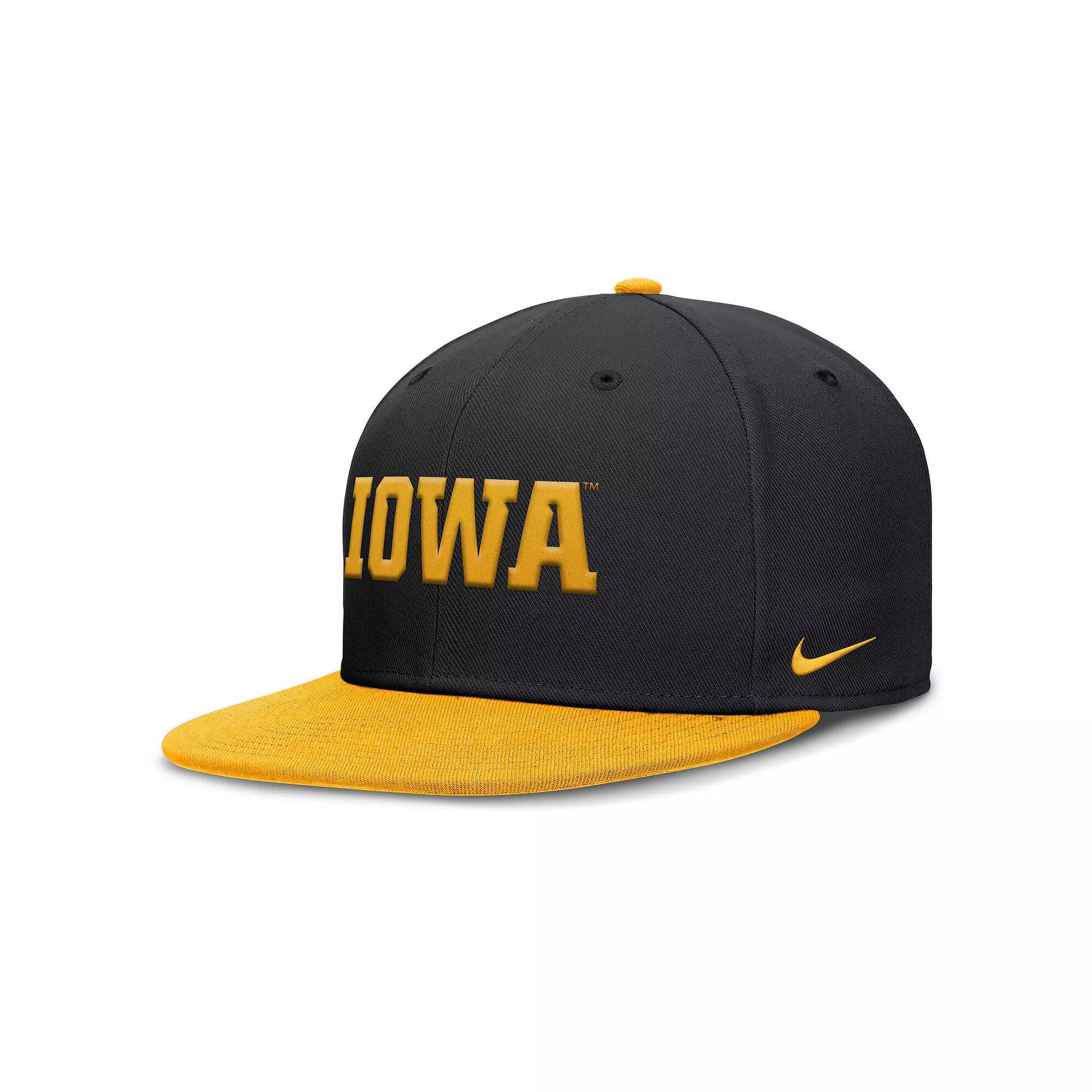 Men's Nike Black/Gold Iowa Hawkeyes Two-Tone Primetime Performance Fitted Hat, Size: 7 3/8 Product Image