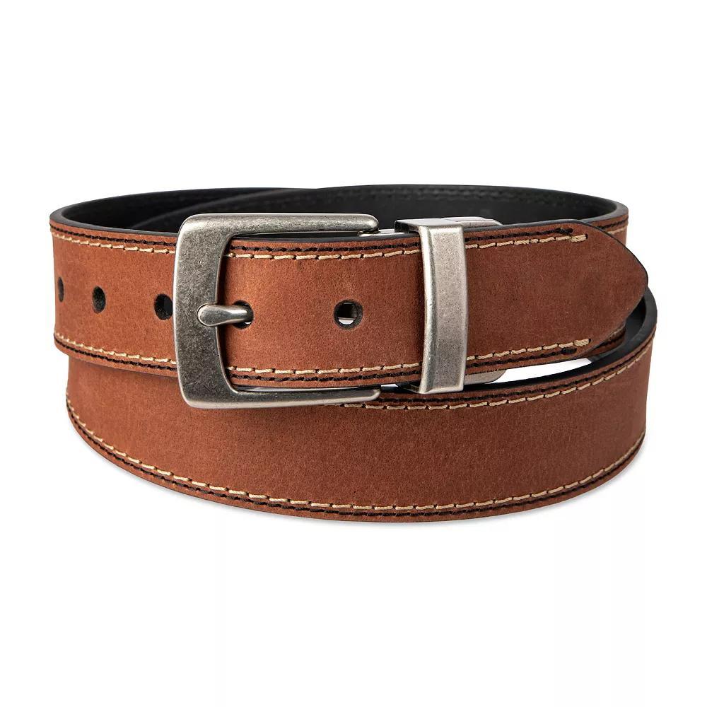 Men's Columbia Reversible Stitch Bordered Leather Belt, Size: XL, Brown Black Product Image