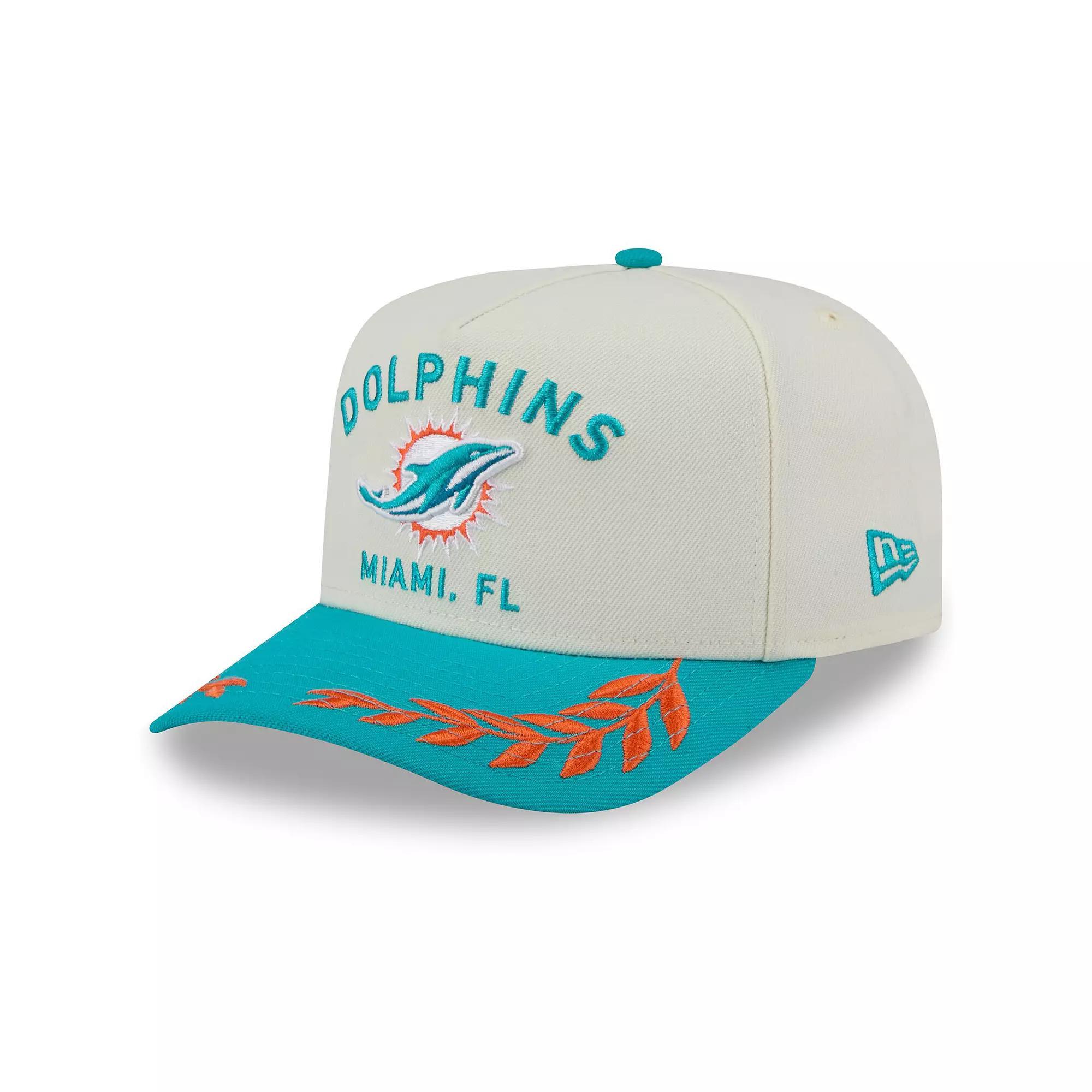 Men's New Era  Cream/Aqua Miami Dolphins 2025 NFL Draft A-Frame 9FIFTY Snapback Hat, Beige Product Image