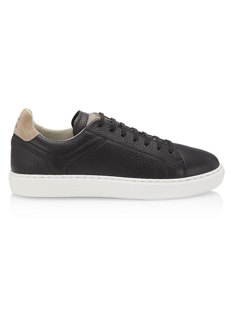 Mens Bicolor Leather Low-Top Sneakers Product Image