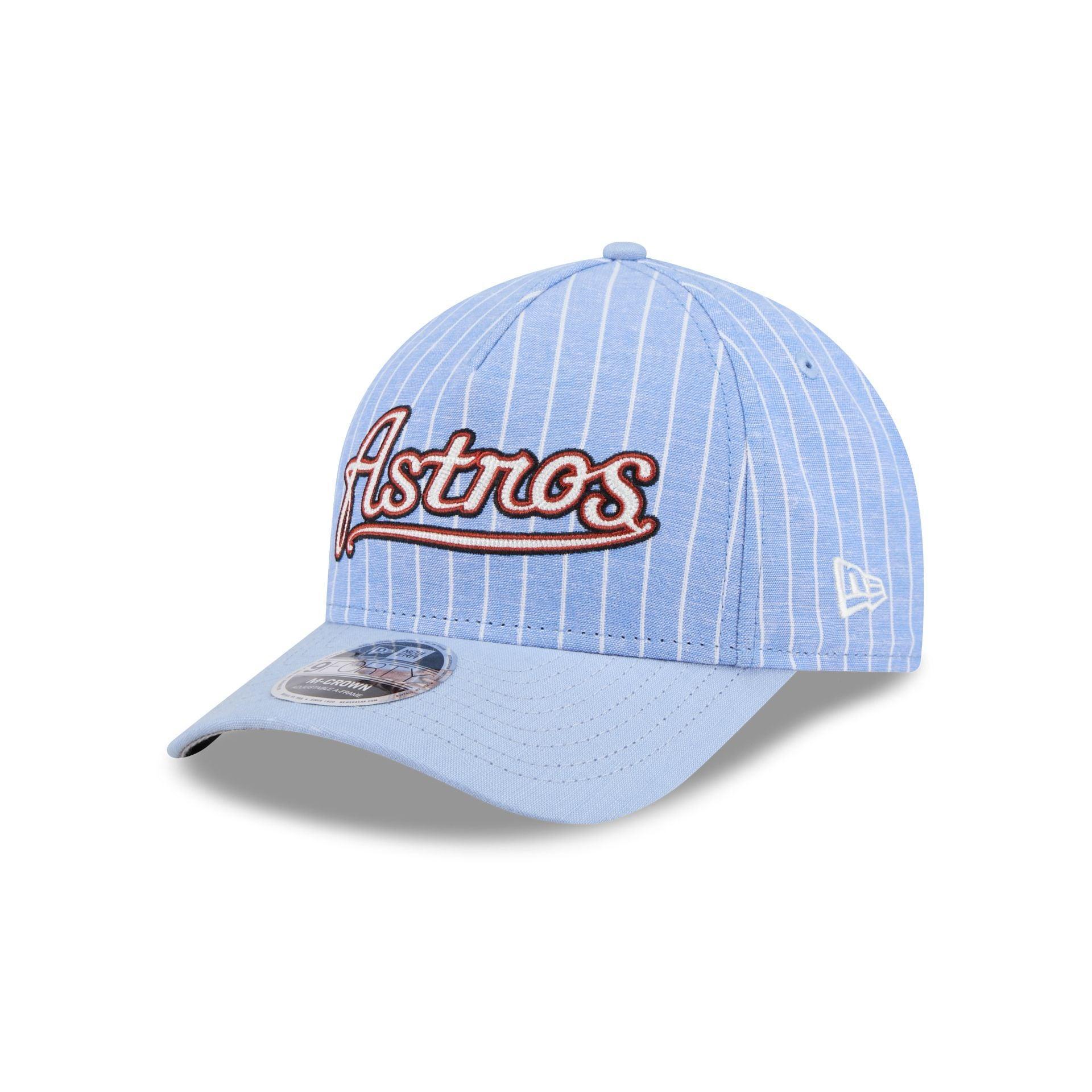 Texas Rangers Pinstripe Linen 9FORTY M-Crown A-Frame Snapback Hat Male Product Image