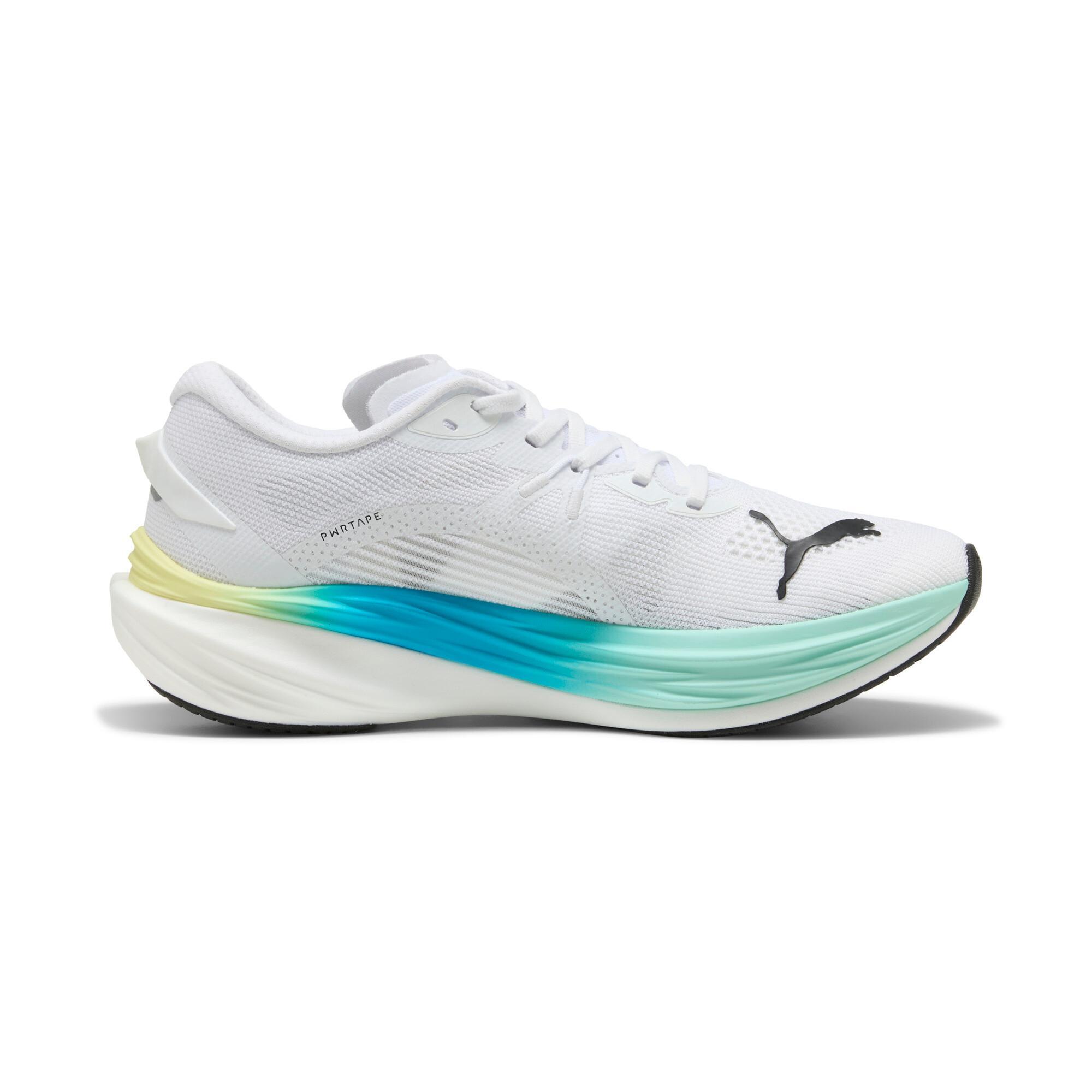 PUMA Deviate NITROâ¢ 3 Men's Road Running Shoes in White/Mint Melt Product Image
