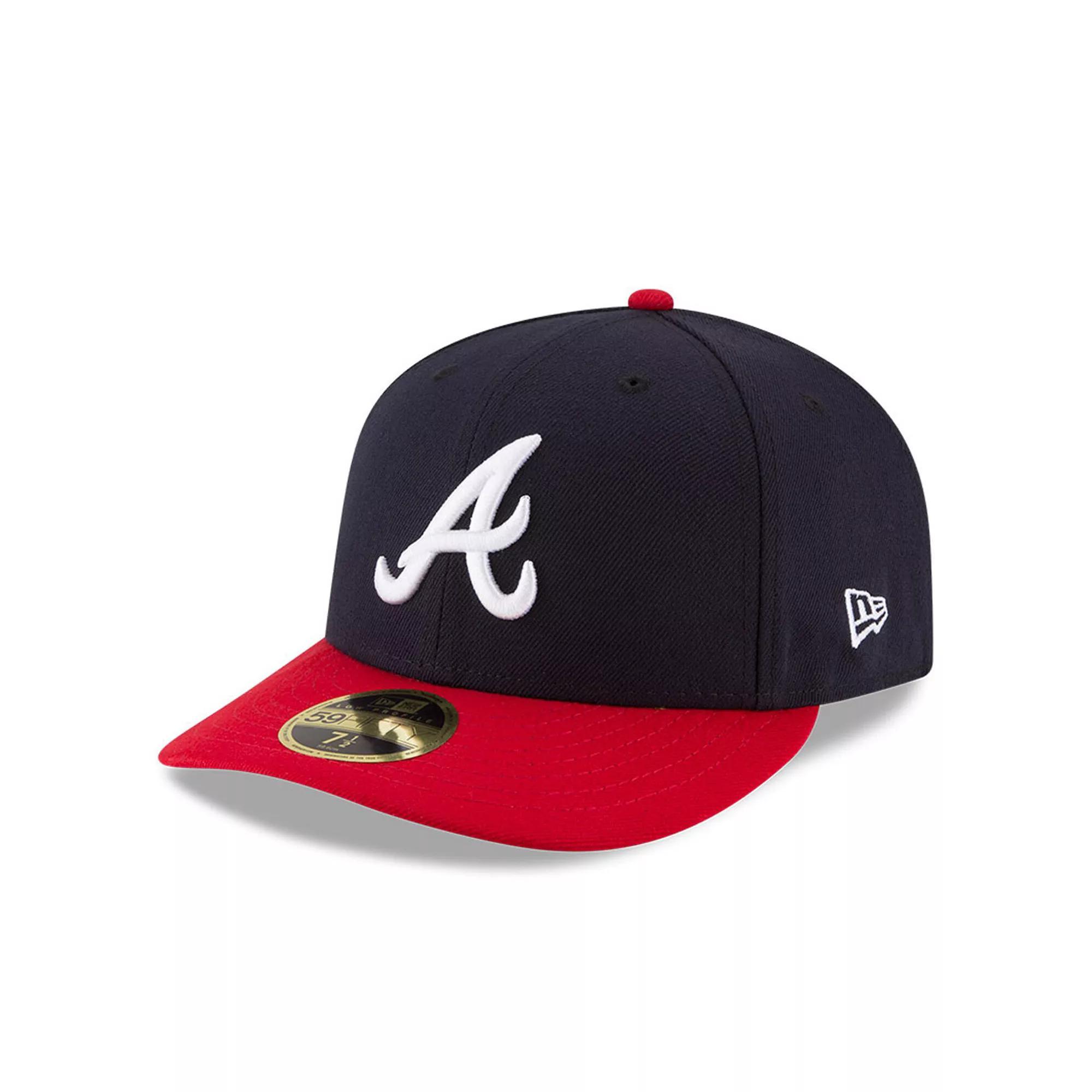 Mens New Era /Red Atlanta Braves Home Authentic Collection On-Field Low Profile 59FIFTY Fitted Hat Blue Product Image