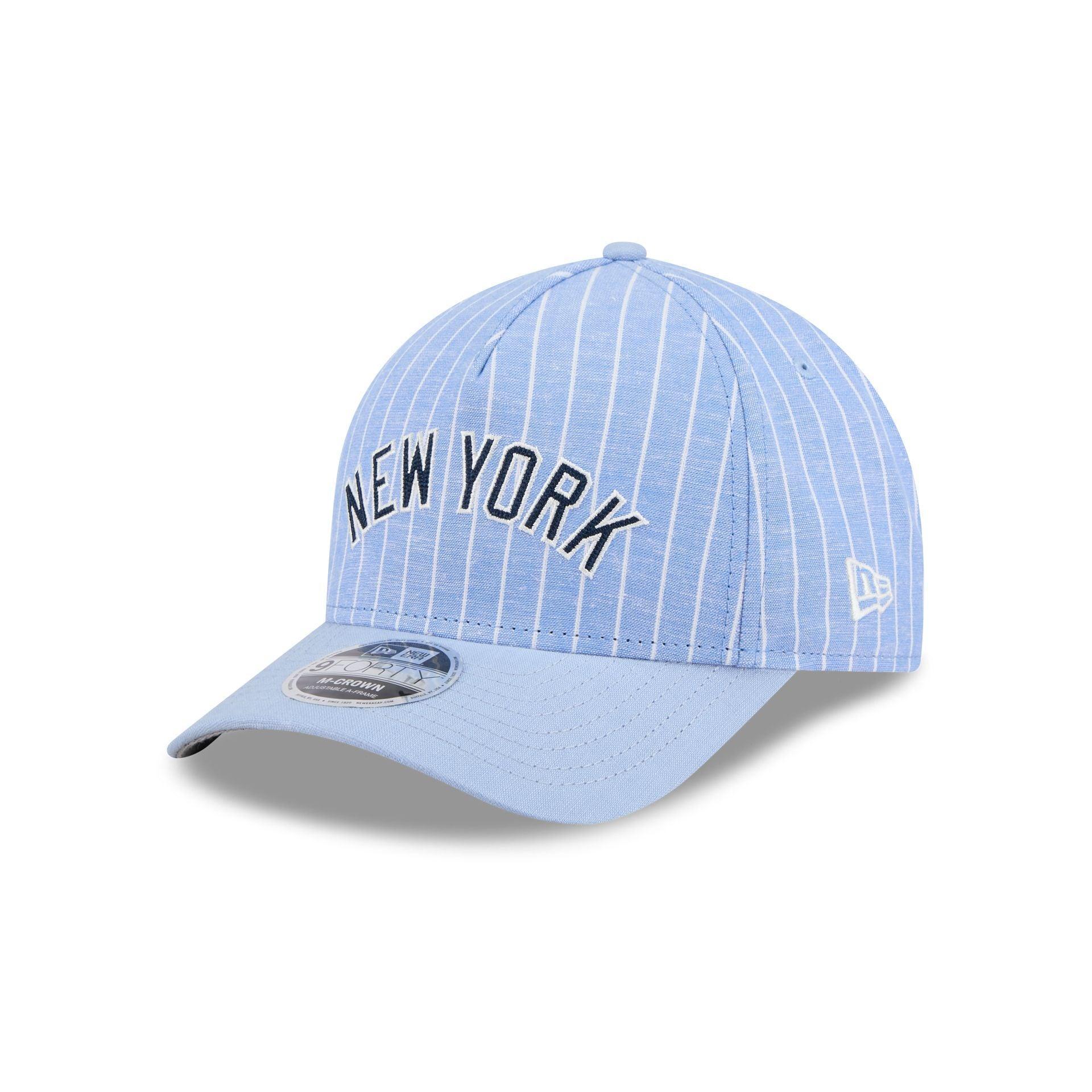 Texas Rangers Pinstripe Linen 9FORTY M-Crown A-Frame Snapback Hat Male Product Image