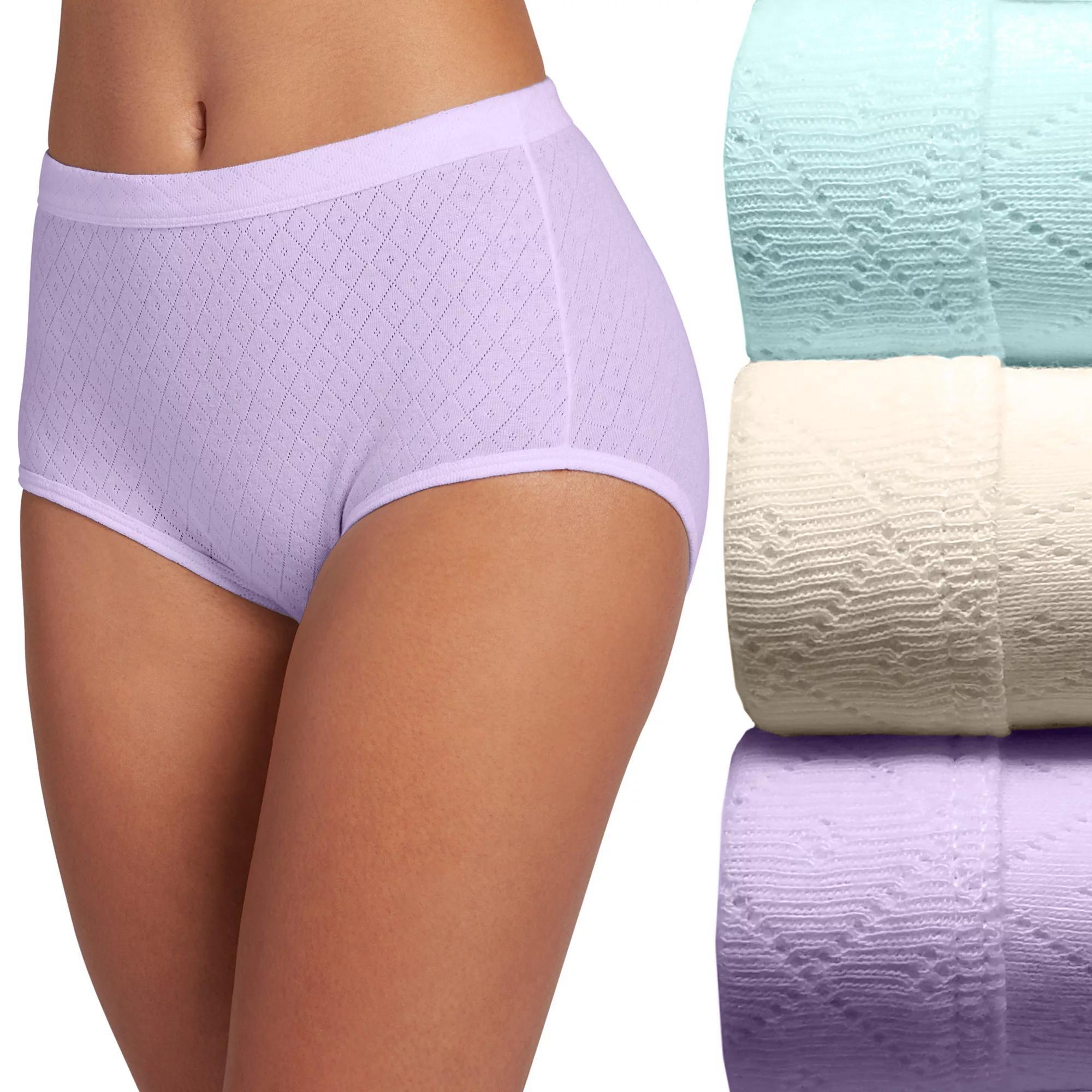 Womens Jockey Elance Breathe 3-pack Pointelle Briefs Panty Set 1542 Purple Veil Asst Product Image