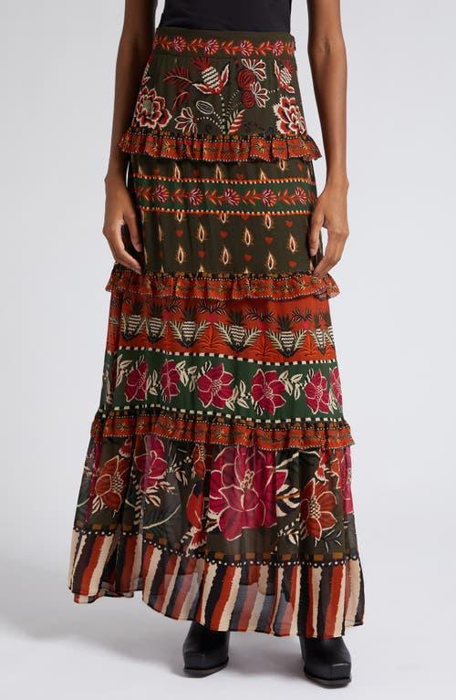 Womens Ainika Floral Tiered Maxi Skirt Product Image